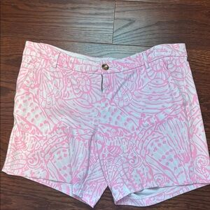 Lily Pulitzer Like New Pink and White Patterned Women's Shorts